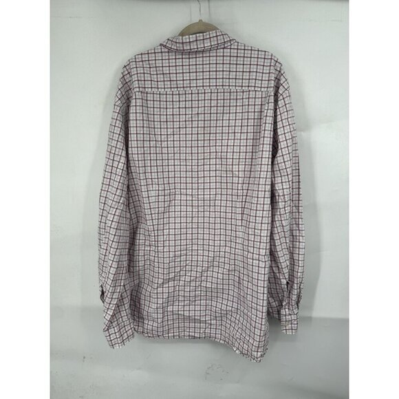Bonobos Plaid Button Front Top Men 3XL Red White Long Sleeve Preppy Standard Fit - Picture 2 of 8